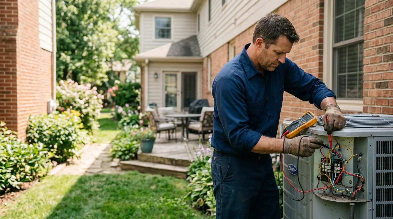 HVAC technician working near Durant, OK